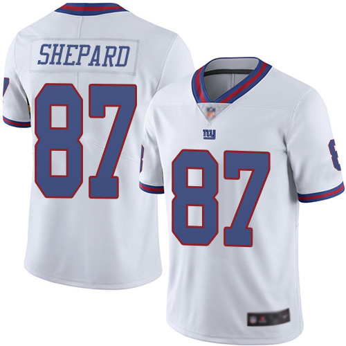 Men New York Giants #87 Sterling Shepard Limited White Rush Vapor Untouchable Football NFL Jersey